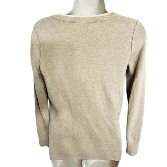 J.Crew Women Wool-Cashmere Button-Up, Flattering V-Neckline Cardigan Sweater XS - Picture 4 of 7